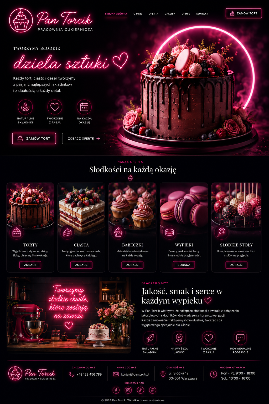 Projekt graficzny strony dla cukierni